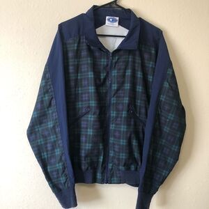 Vintage Starbus Weather Scree Men's Blue Plaid Zip Up Windbreaker Jacket Sz M